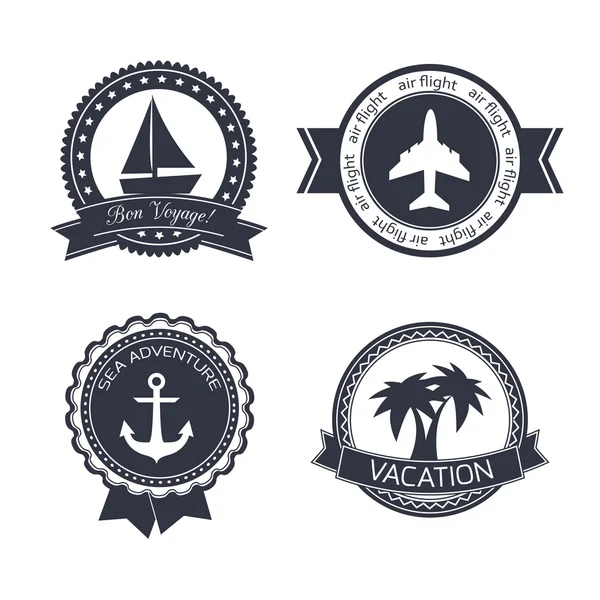 Vacations travel stickers set — Stock Vector