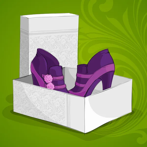 Фиолетовые ботинки женщины моды — стоковый вектор