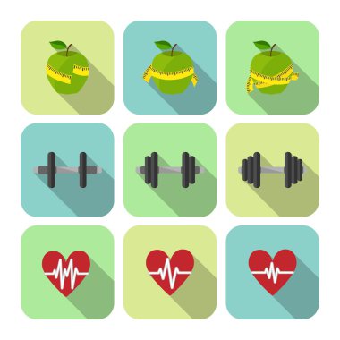 Fitness spor egzersizleri simgeler kümesi ilerleme