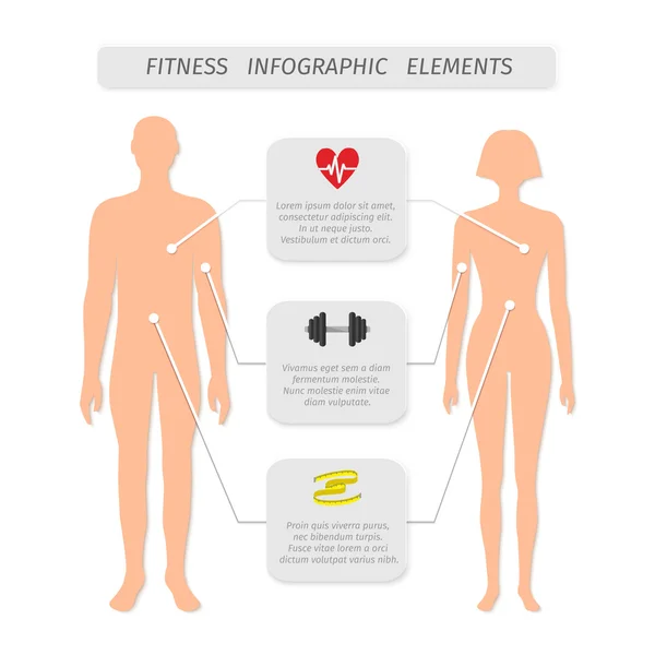 Elementos infográficos para deportes de fitness — Vector de stock