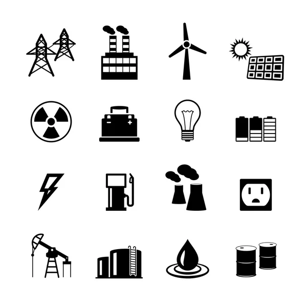 Collecte de pictogrammes d'énergie — Image vectorielle