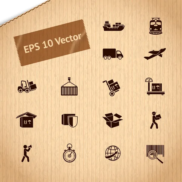 Logistieke transport service icons set — Stockvector