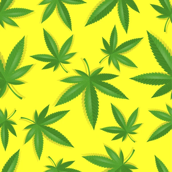 シームレスな大麻大麻パターン — ストックベクタ