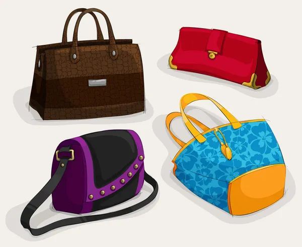 Colección de bolsos de mujer de moda — Vector de stock