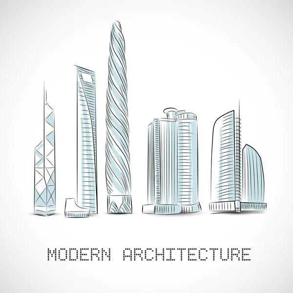 Kolekcja budynków nowoczesnych drapaczy chmur — Wektor stockowy