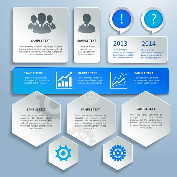 Infográficos de negócios de papel elementos de design — Vetor de Stock