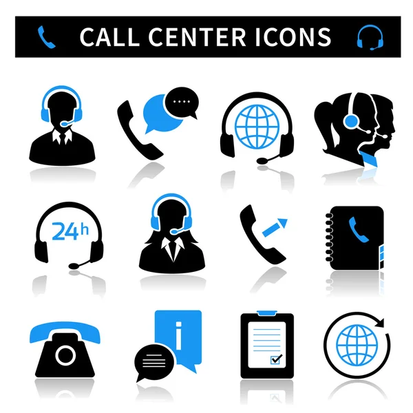 Conjunto de iconos de servicio de call center — Vector de stock