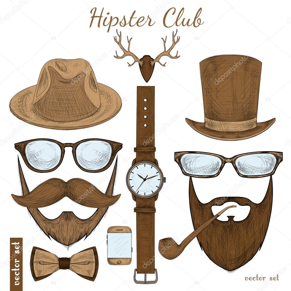 Vintage hipster club accessories