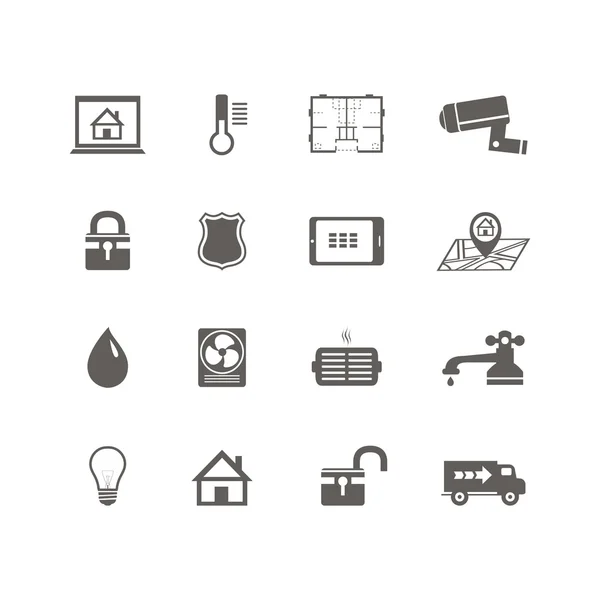 Smart home automation technology icons set — Stock Vector
