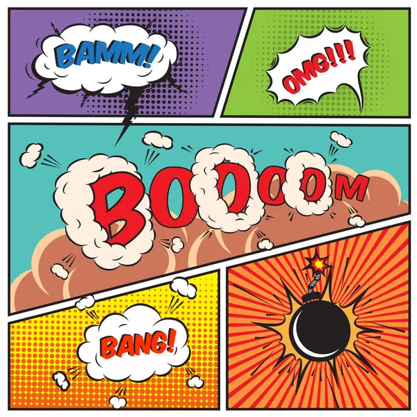 Burbujas de habla cómica — Archivo Imágenes Vectoriales