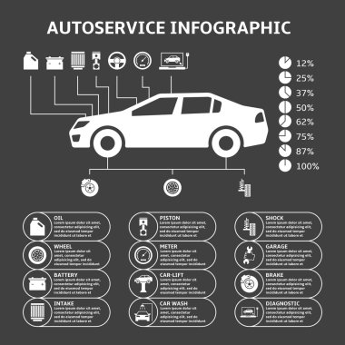 araba oto servis infographics tasarım öğeleri