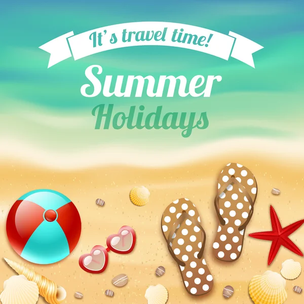 Vacaciones de verano viaje fondo — Vector de stock