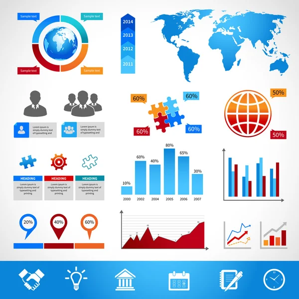 ビジネス infographics レイアウト デザイン要素 — ストックベクタ
