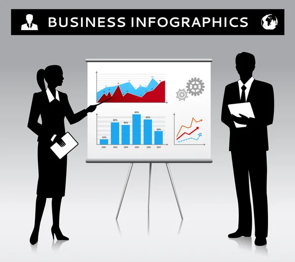 Flipchart presentation template with business people