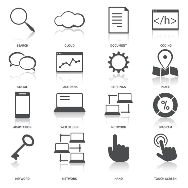 Search Engine Optimization Icons Set — Stock Vector