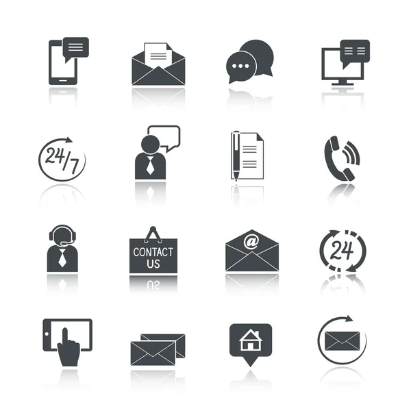 Neem contact op met ons service icons set — Stockvector