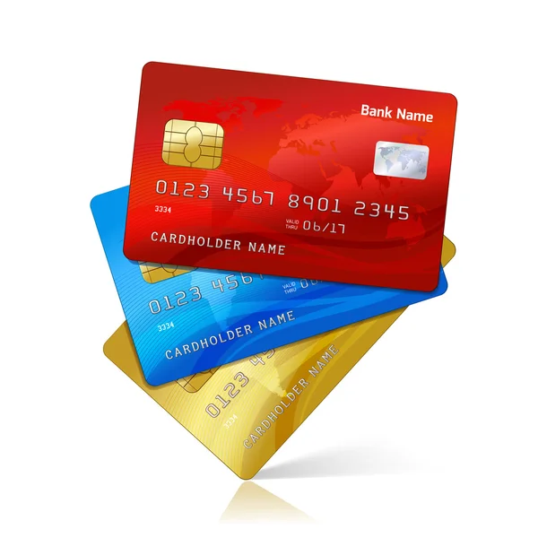 Realistische Kreditkarten — Stockvektor