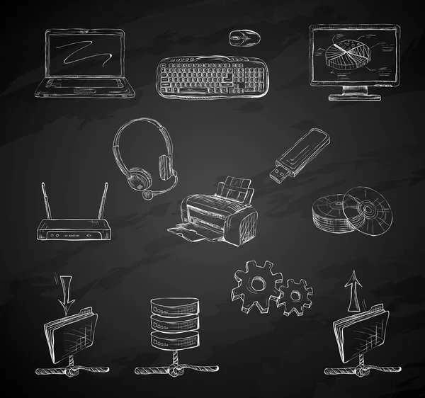 Business computer icons set — Stockový vektor