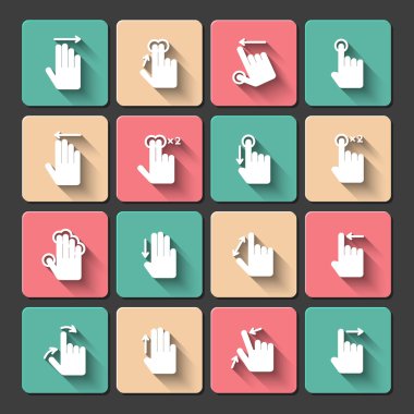 El dokunmatik jestleri Icons set