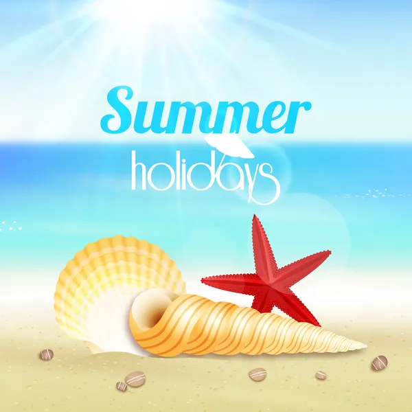 Yaz tatil tatil seyahat poster — Stok Vektör