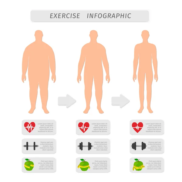 Fitness ejercicio progreso infografía — Archivo Imágenes Vectoriales