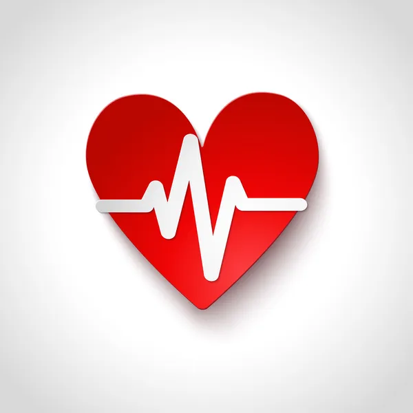 Icono del emblema de frecuencia cardíaca aislado — Vector de stock