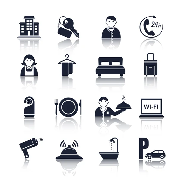 Hotel travel pictograms set — Stock Vector