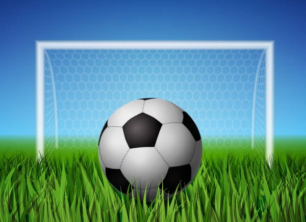 Fotbalový míč a travnaté hřiště — Stockový vektor