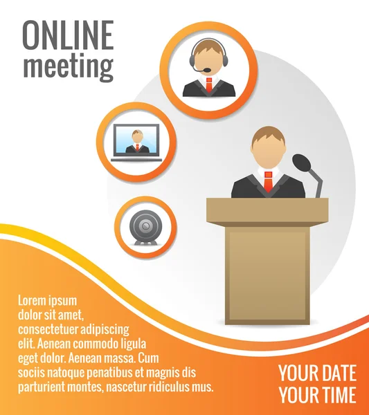 Business people meeting poster template — Stock Vector