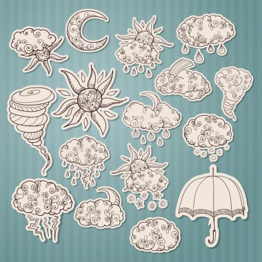 hava tahmini çıkartmaları doodle