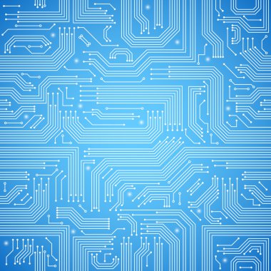Circuit board seamless blue pattern clipart