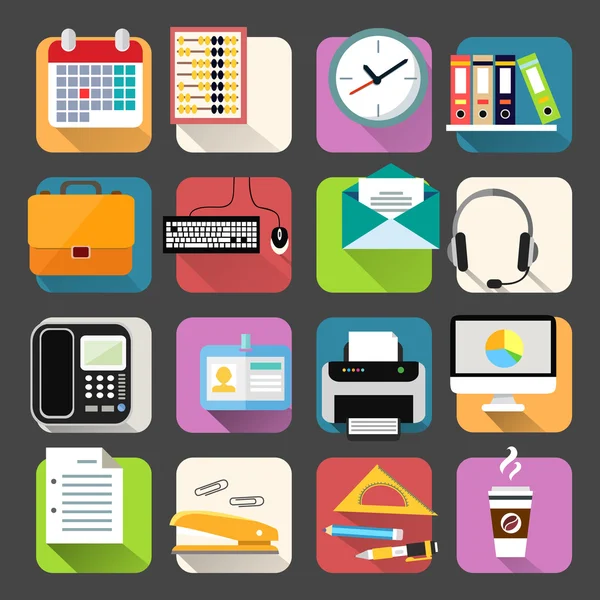 Business Flat Icons gesetzt — Stockvektor