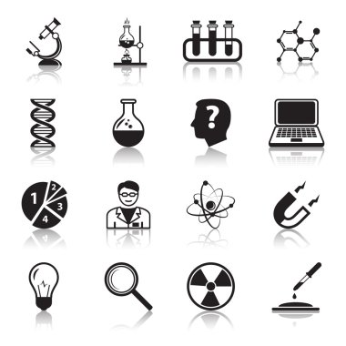 Kimya veya Biyoloji Bilimi Icons set