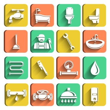 Sıhhi tesisat araçları Icons set