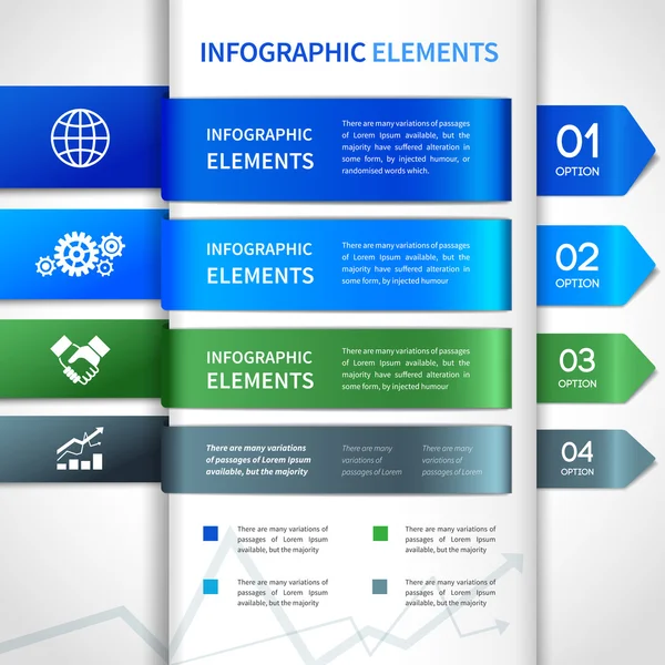 Elementos abstratos de infografia de negócios em papel — Vetor de Stock