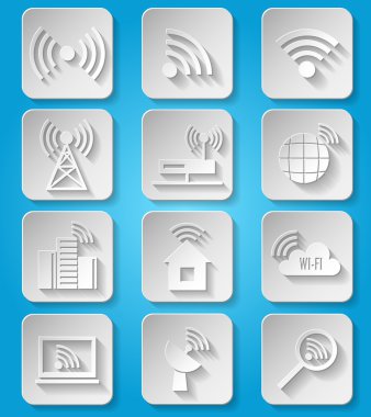 Kablosuz iletişim ağ Icons set