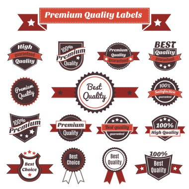 Premium Kalite etiketleri ve rozetleri koleksiyonu