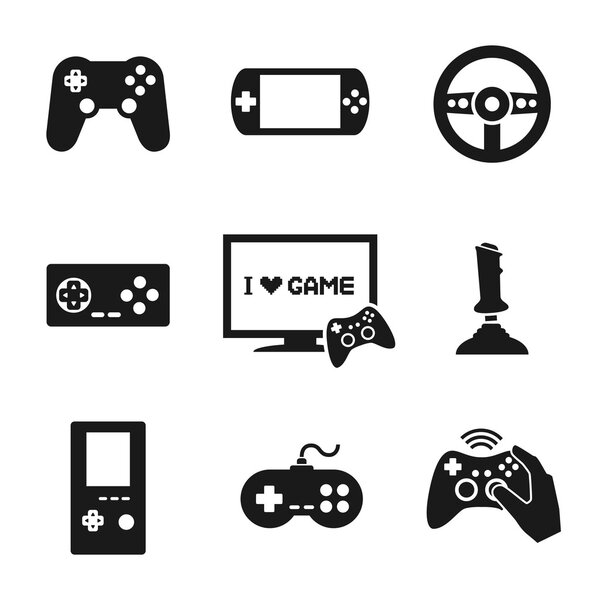 Видеоигры и набор иконок
