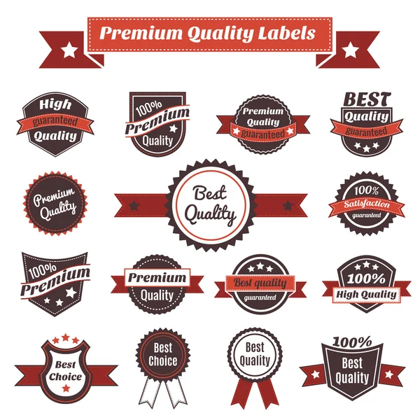 Colección de etiquetas e insignias de primera calidad — Vector de stock