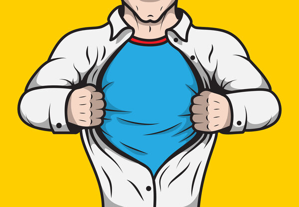 Superhéroe disfrazado de cómic — Vector de stock