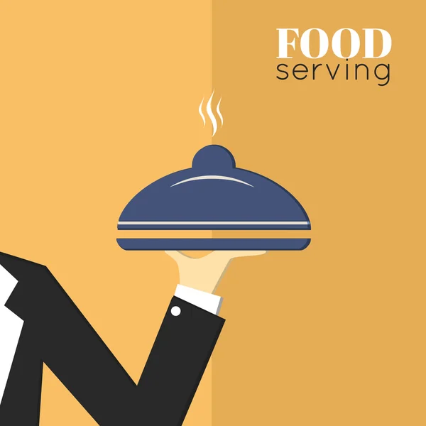 Yemek servis tepsisi tabağı — Stok Vektör
