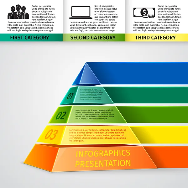 Pyramide infographie 3d — Image vectorielle