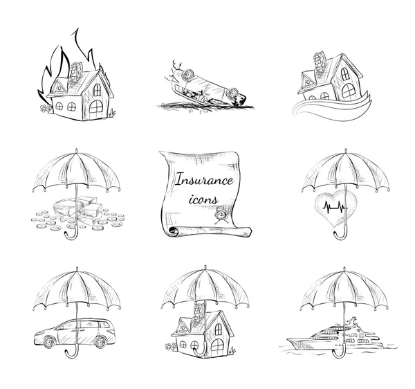 sigorta güvenlik Icons set