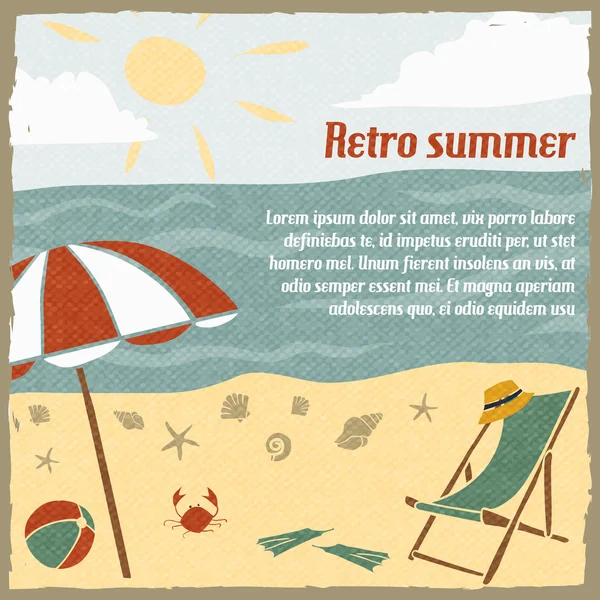 Fondo de vacaciones de verano retro — Vector de stock