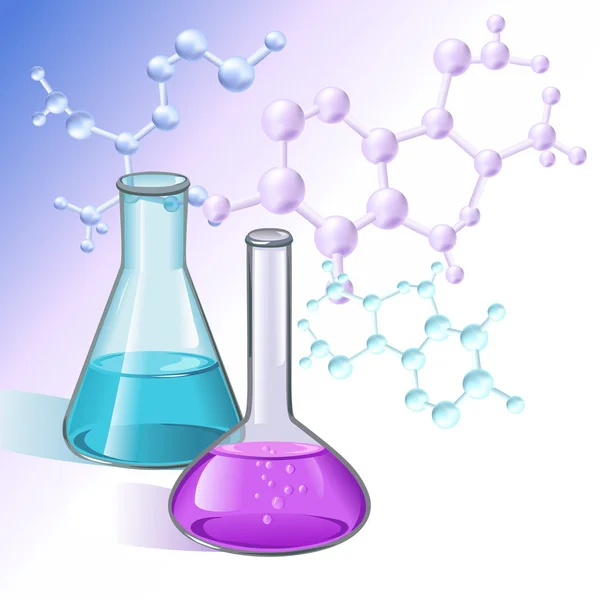 Tubos de ensayo ciencia fondo — Archivo Imágenes Vectoriales