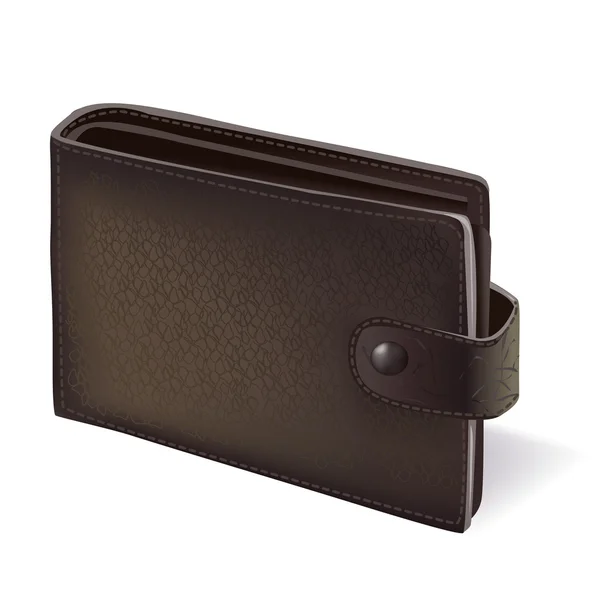 革の質感を持つモダンな黒の財布 — Stock vektor