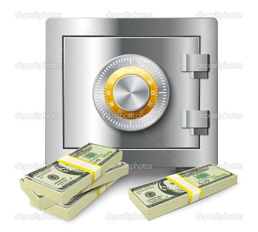Money stack and safe concept