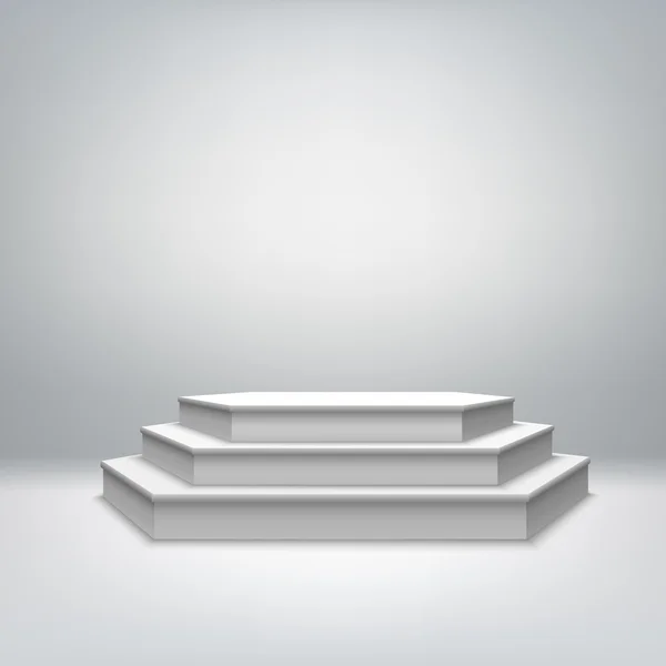 Blanco en blanco escenario podio — Vector de stock