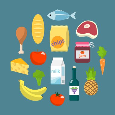 Online süpermarket gıda düz kavramı
