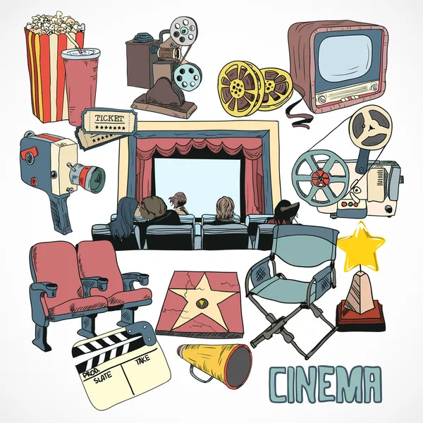 Vintage cartaz conceito de cinema —  Vetores de Stock